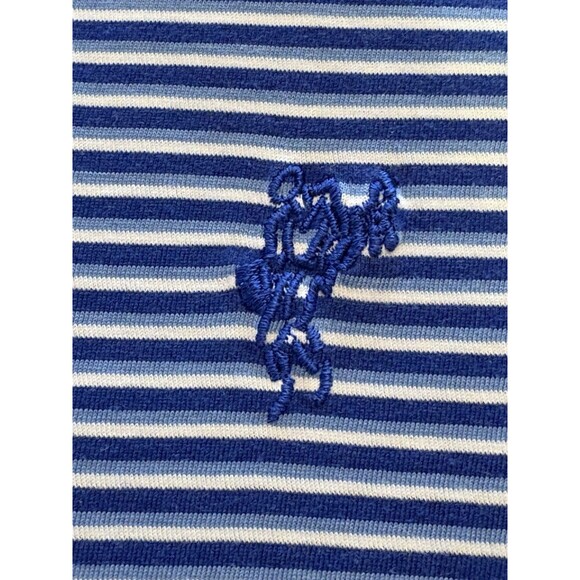 Ashworth Men’s Polyester Short Sleeve Golf Polo Shirt Blue White Stripe Size XL - Picture 7 of 9